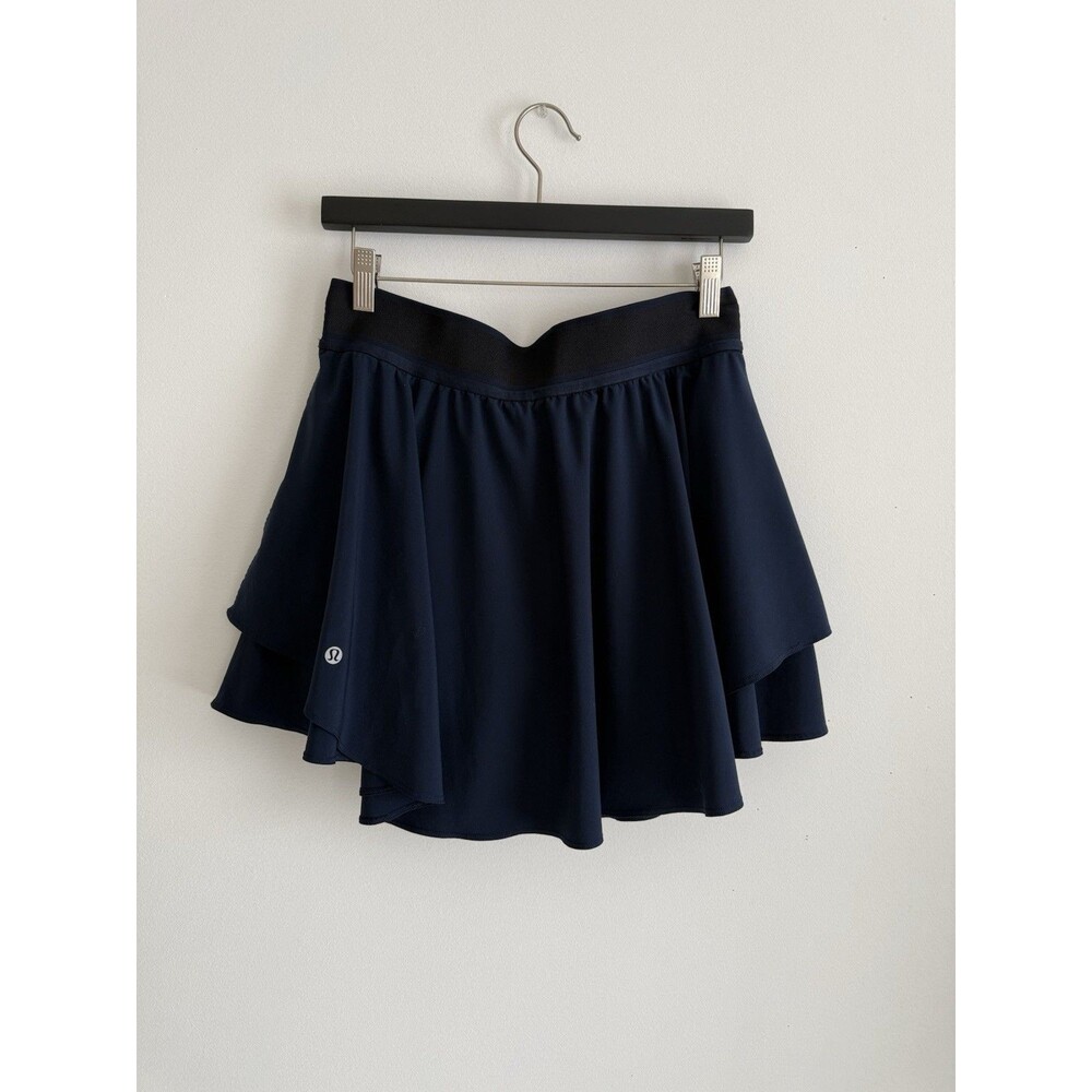 ✿ Lululemon Navy Tennis Skirt Built-In Shorts Size 10 Athletic Skort